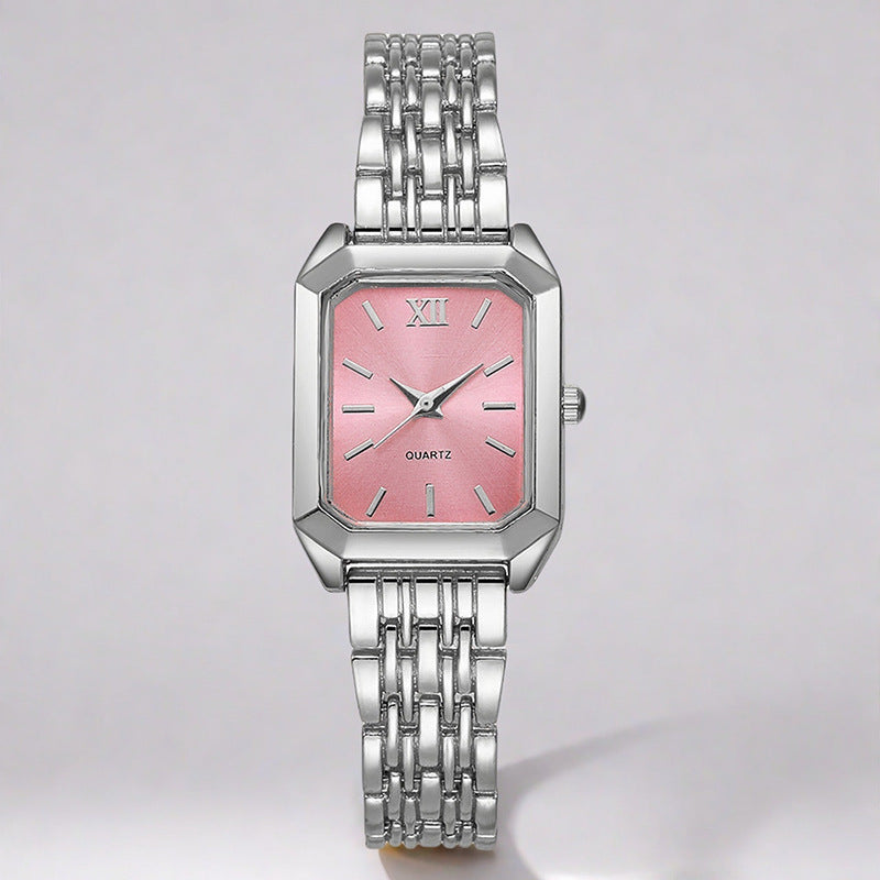 Montre Femme Élégante Carrée- Design Luxe & Bracelet Acier Aicha Royale
