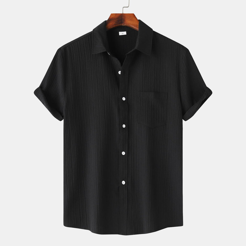 Chemise Homme Unie Manches Courtes- Style Casual Chic & Confort Premium Aicha Royale