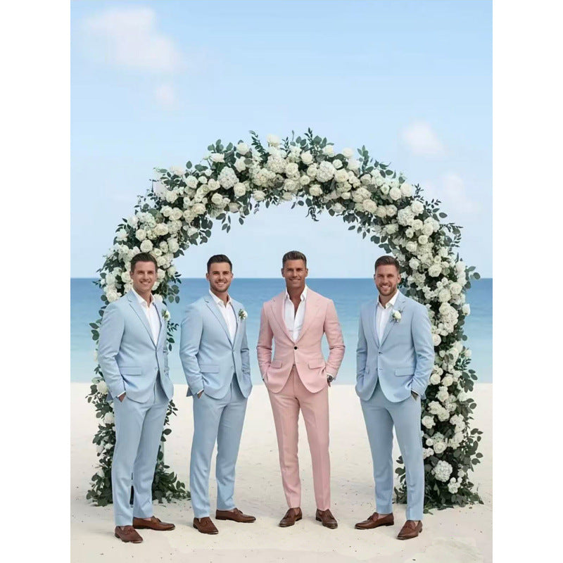 Costume Homme Été Élégant-Ensemble 2 Pièces Léger Tenue Chic Mariage & Soirée