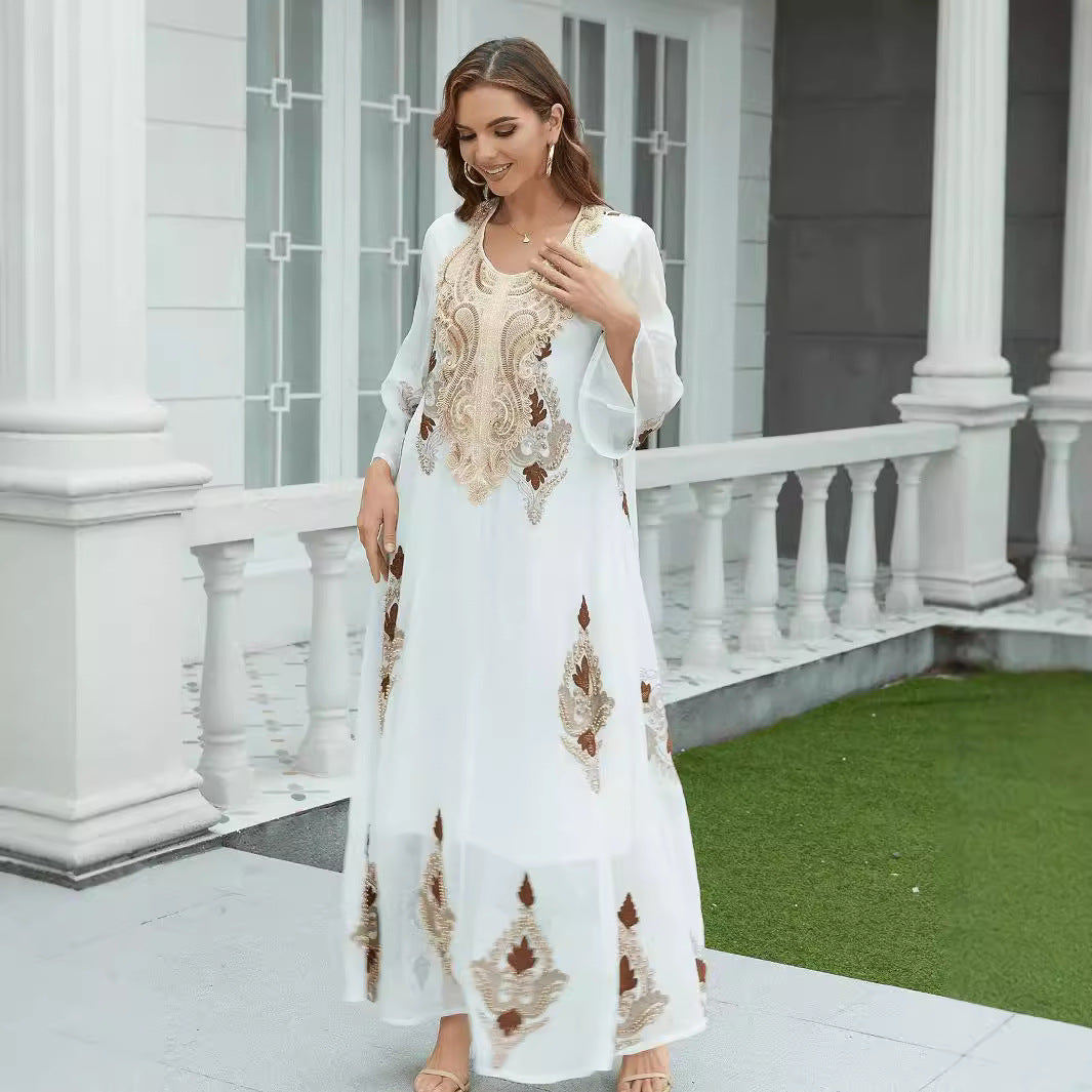 Abaya Luxe Blanche Élégante- Aïcha Royale