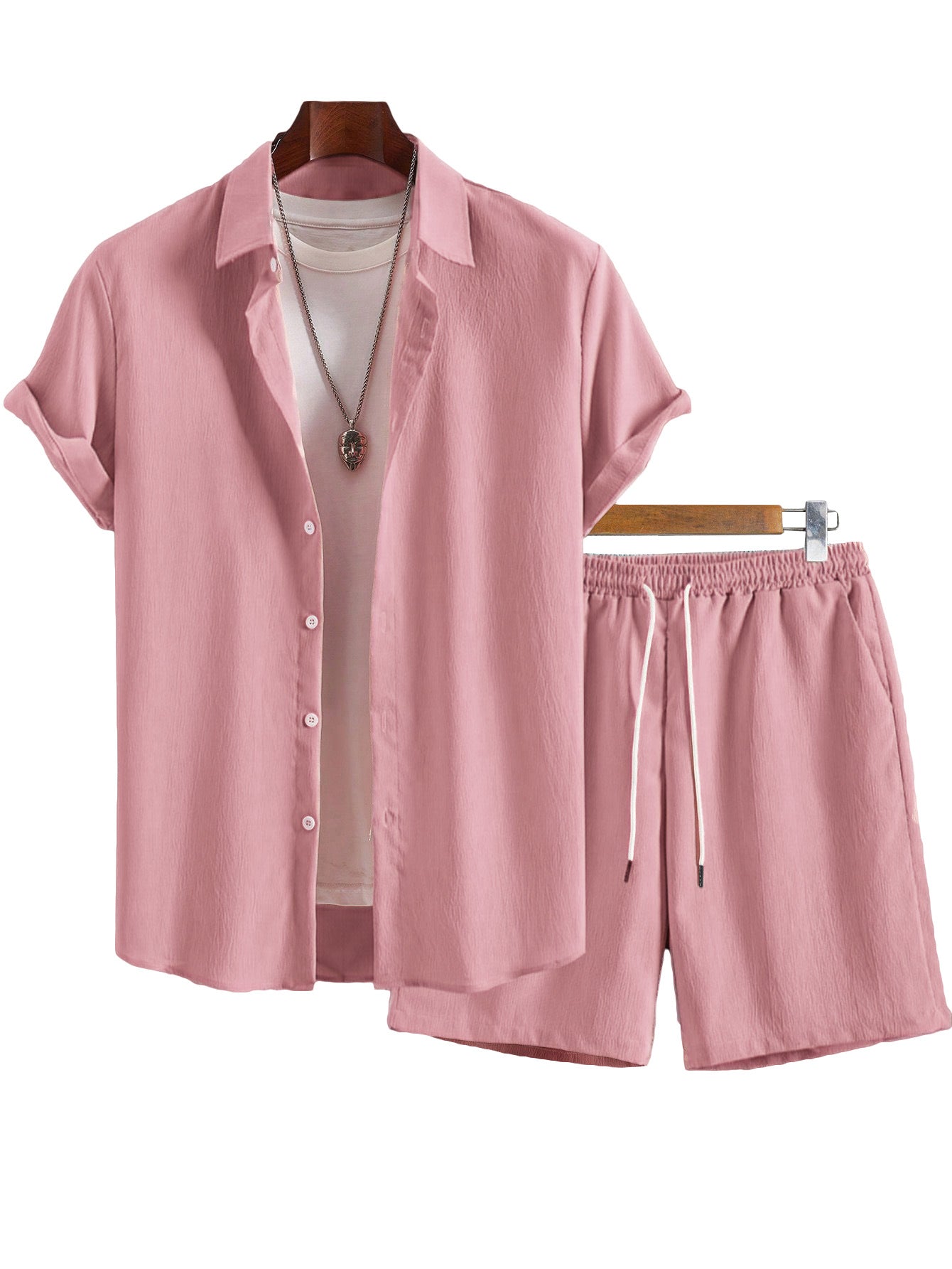 Ensemble Homme Été Chemise+Short-Tenue Légère Élégante & Confort