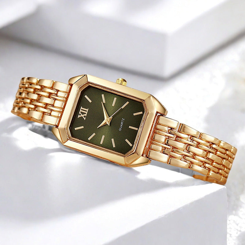Montre Femme Élégante Carrée- Design Luxe & Bracelet Acier Aicha Royale