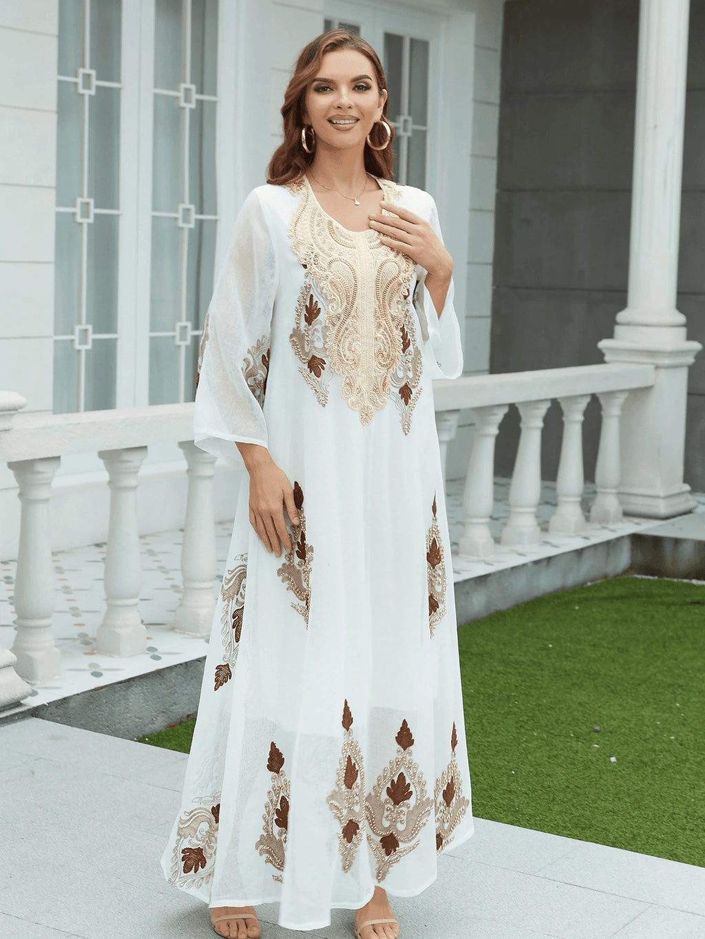 Abaya Luxe Blanche Élégante- Aïcha Royale