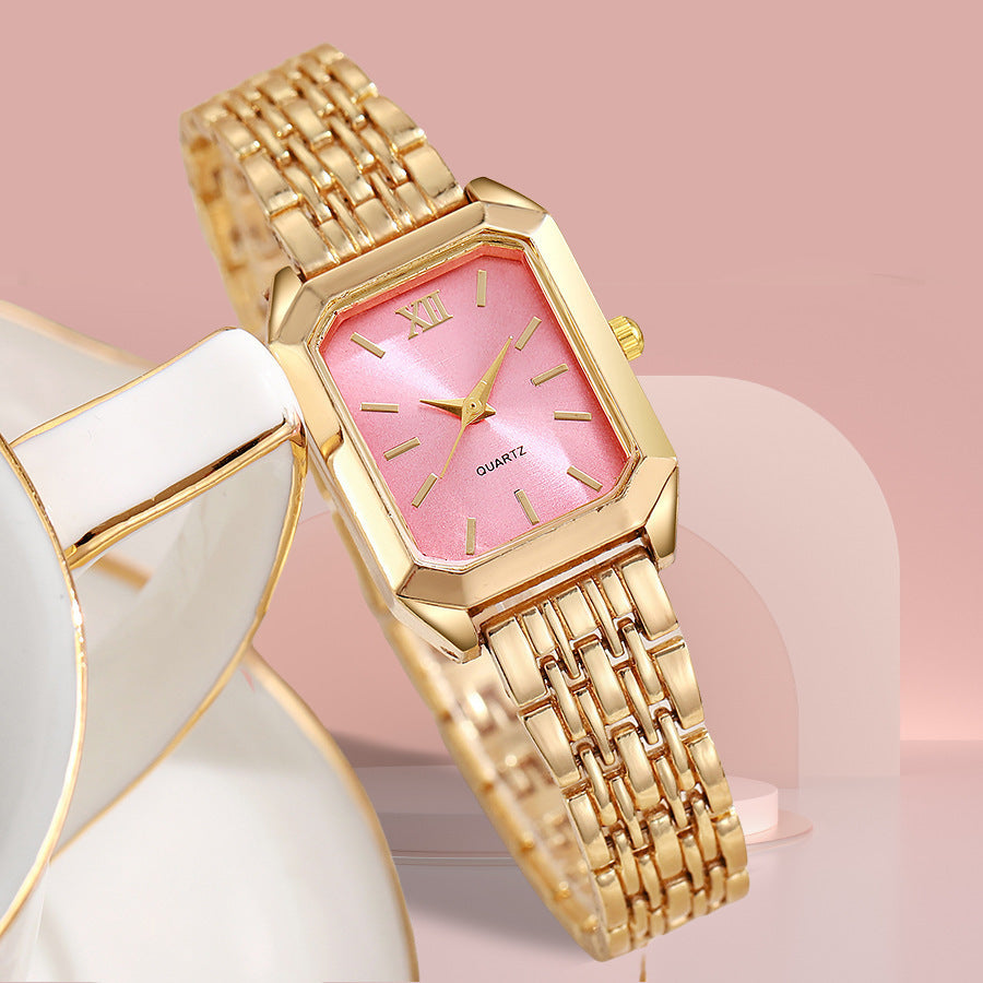 Montre Femme Élégante Carrée- Design Luxe & Bracelet Acier Aicha Royale