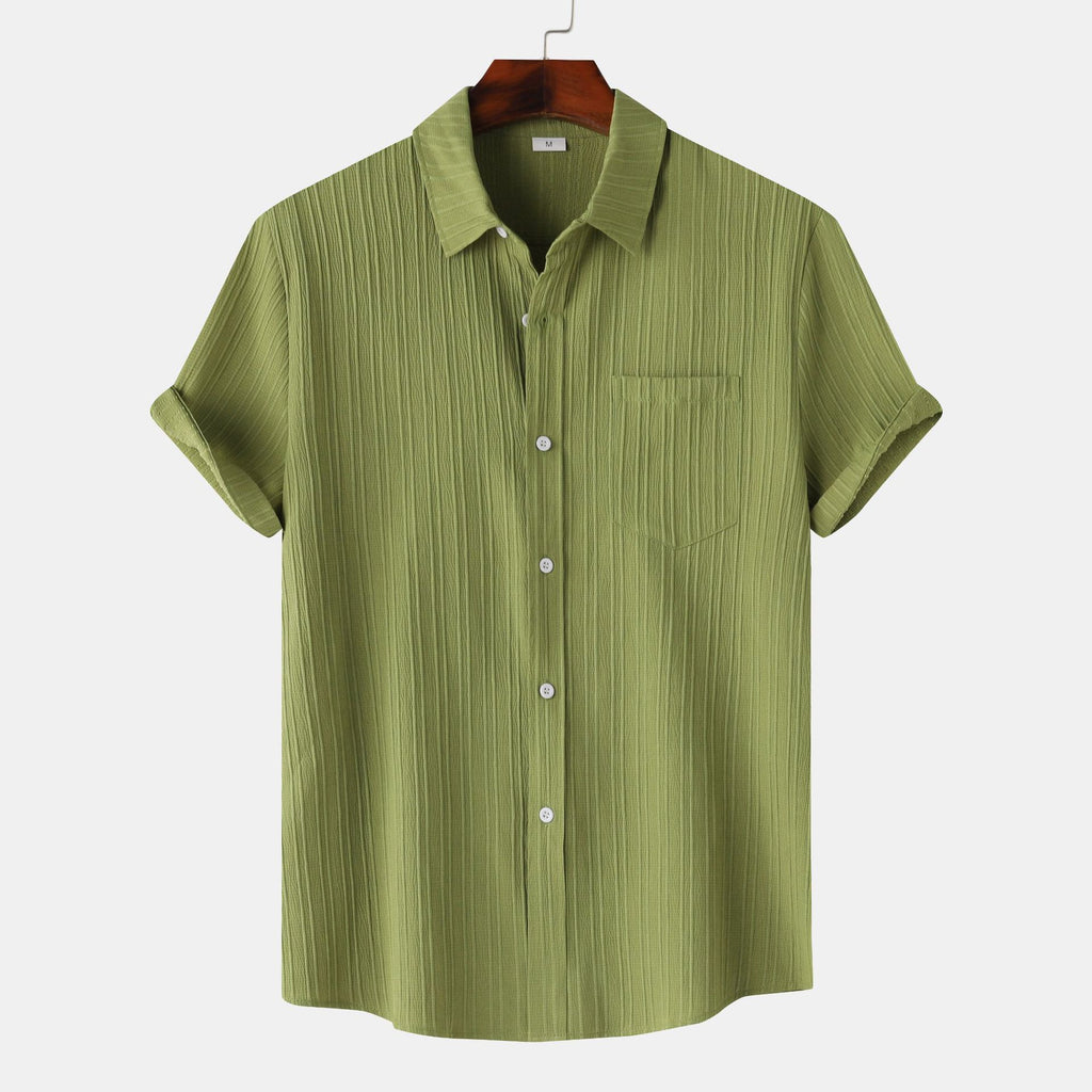 Chemise Homme Unie Manches Courtes- Style Casual Chic & Confort Premium Aicha Royale