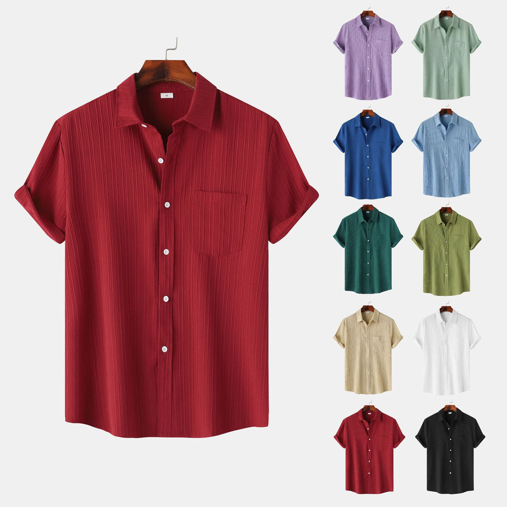 Chemise Homme Unie Manches Courtes- Style Casual Chic & Confort Premium Aicha Royale