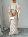 Robe Longue Élégante Femme-Manches Chauve-Souris Fluide & Style Luxe