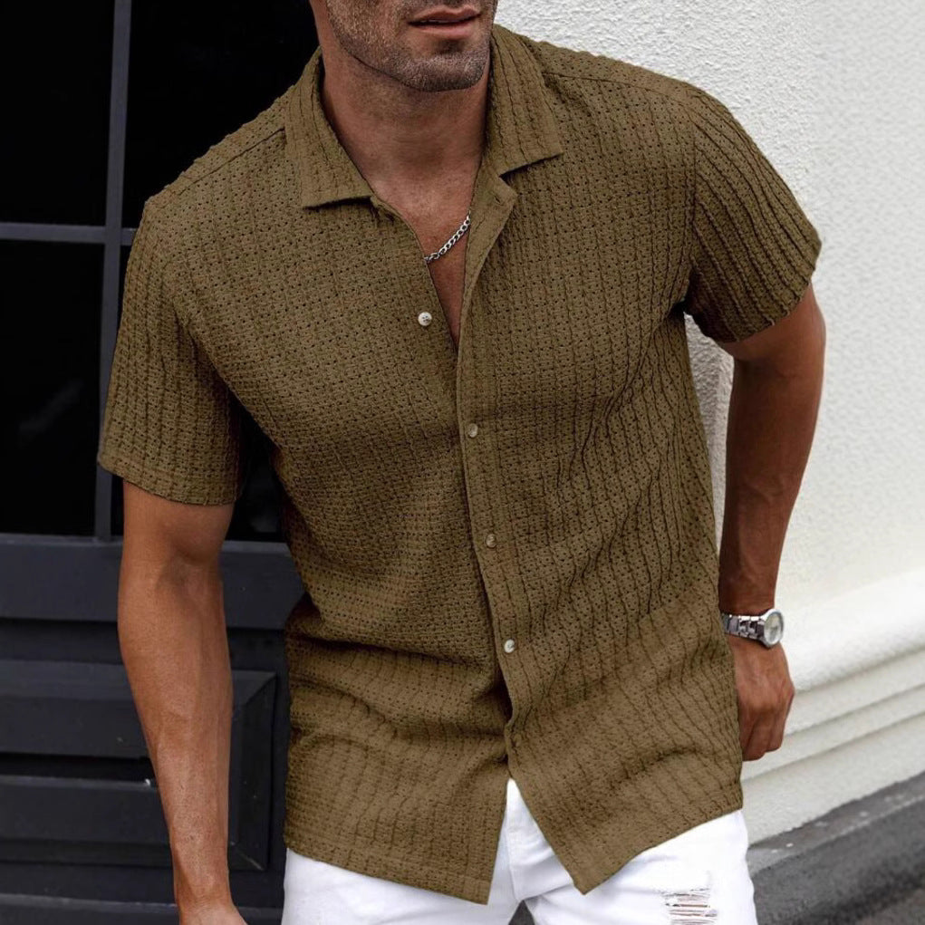 Chemise Homme Slim Fit Manches courtes-Style Casual Élégant & Confort Léger Aicha Royale