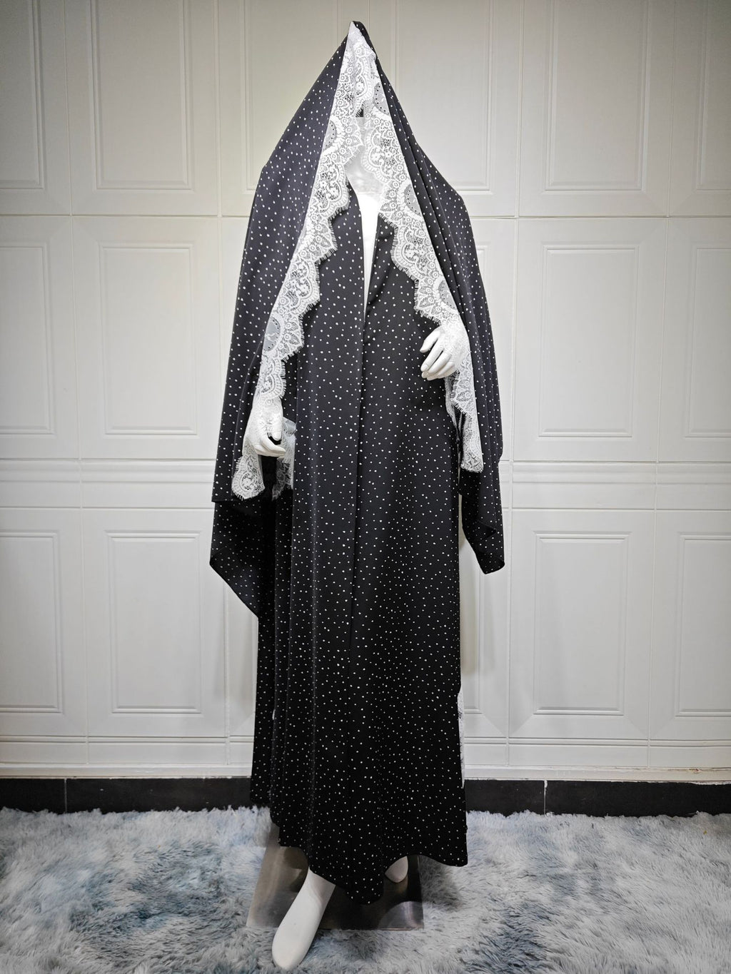 Ensemble Femme Élégant Abaya & Cardigan-Tenue Modeste Chic avec Foulard Style Luxe