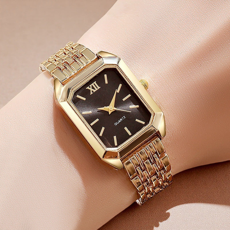 Montre Femme Élégante Carrée- Design Luxe & Bracelet Acier Aicha Royale