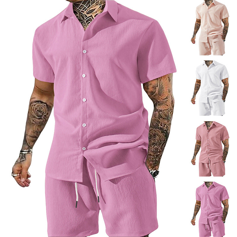 Ensemble Homme Été Chemise+Short-Tenue Légère Élégante & Confort
