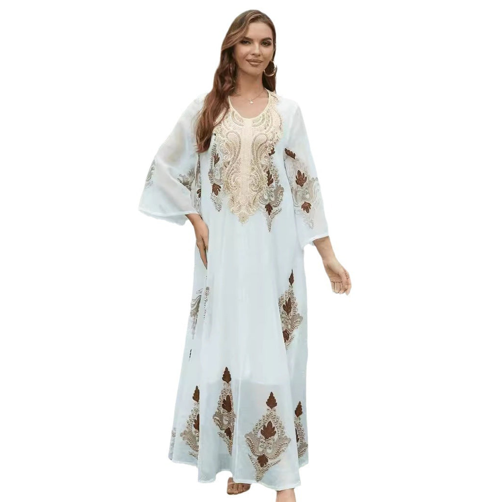 Abaya Luxe Blanche Élégante- Aïcha Royale