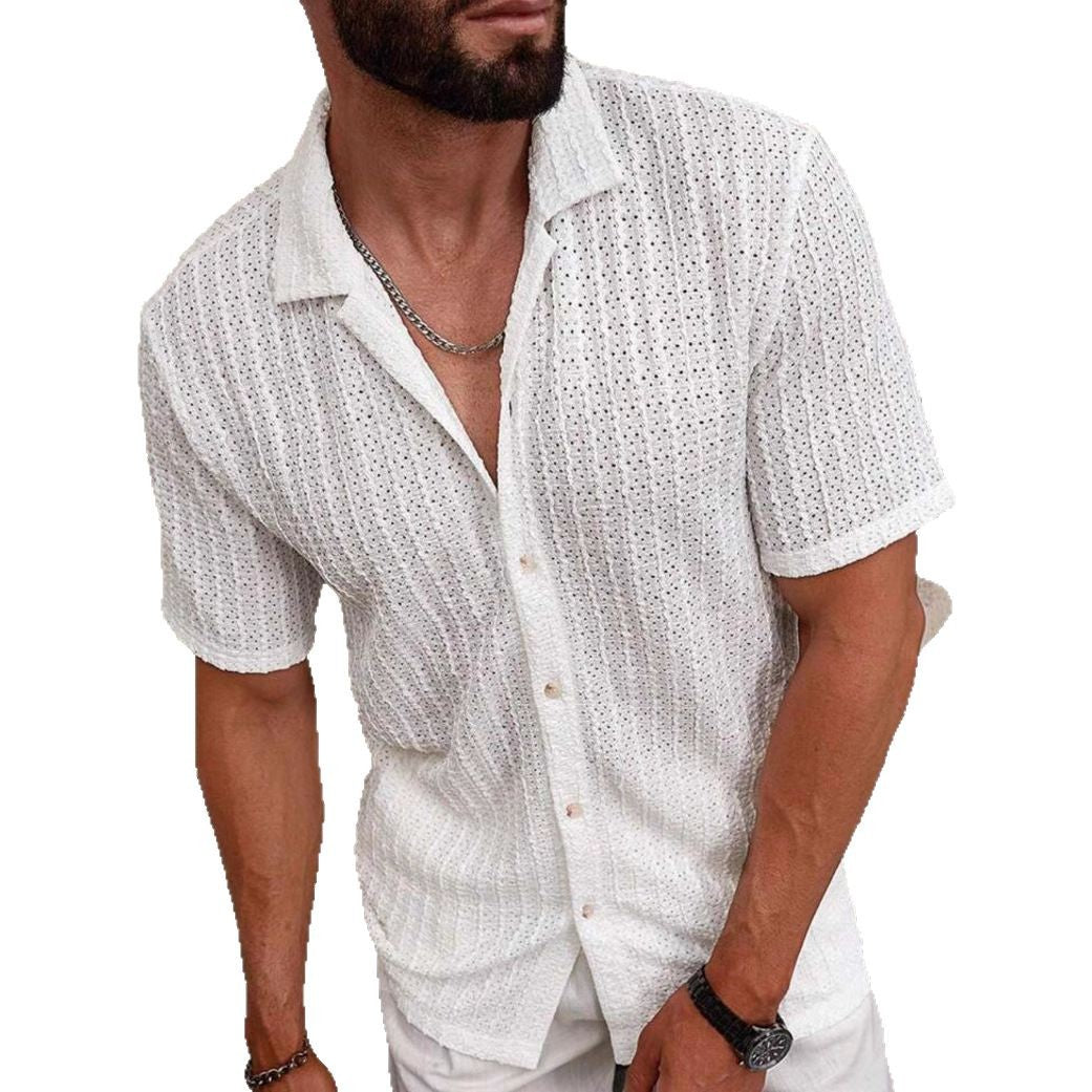 Chemise Homme Slim Fit Manches courtes-Style Casual Élégant & Confort Léger Aicha Royale