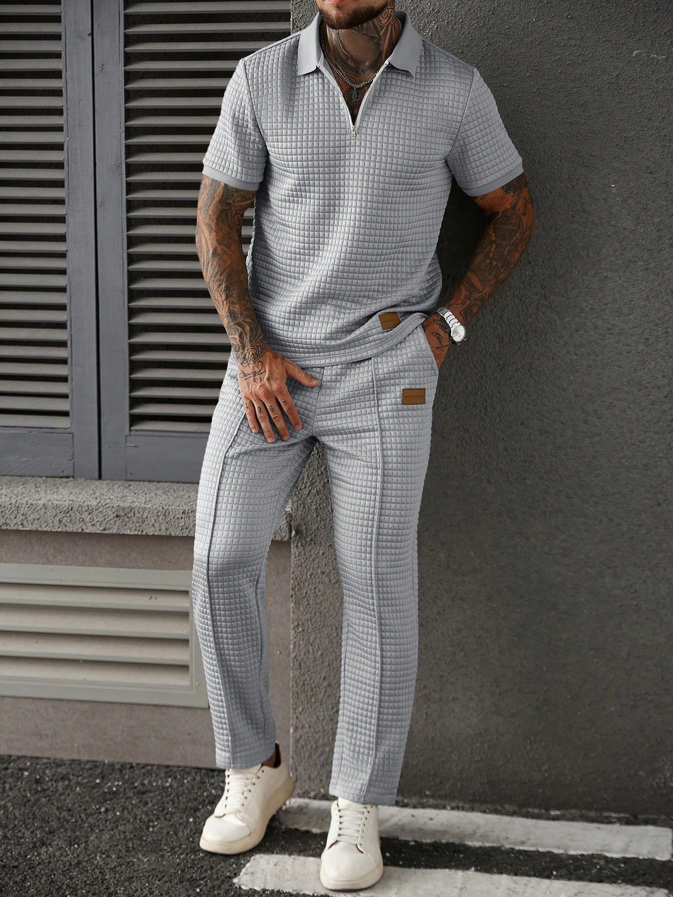 Ensemble Homme Polo Zippé & Pantalon-Style Chic Décontracté Confort & Élégance
