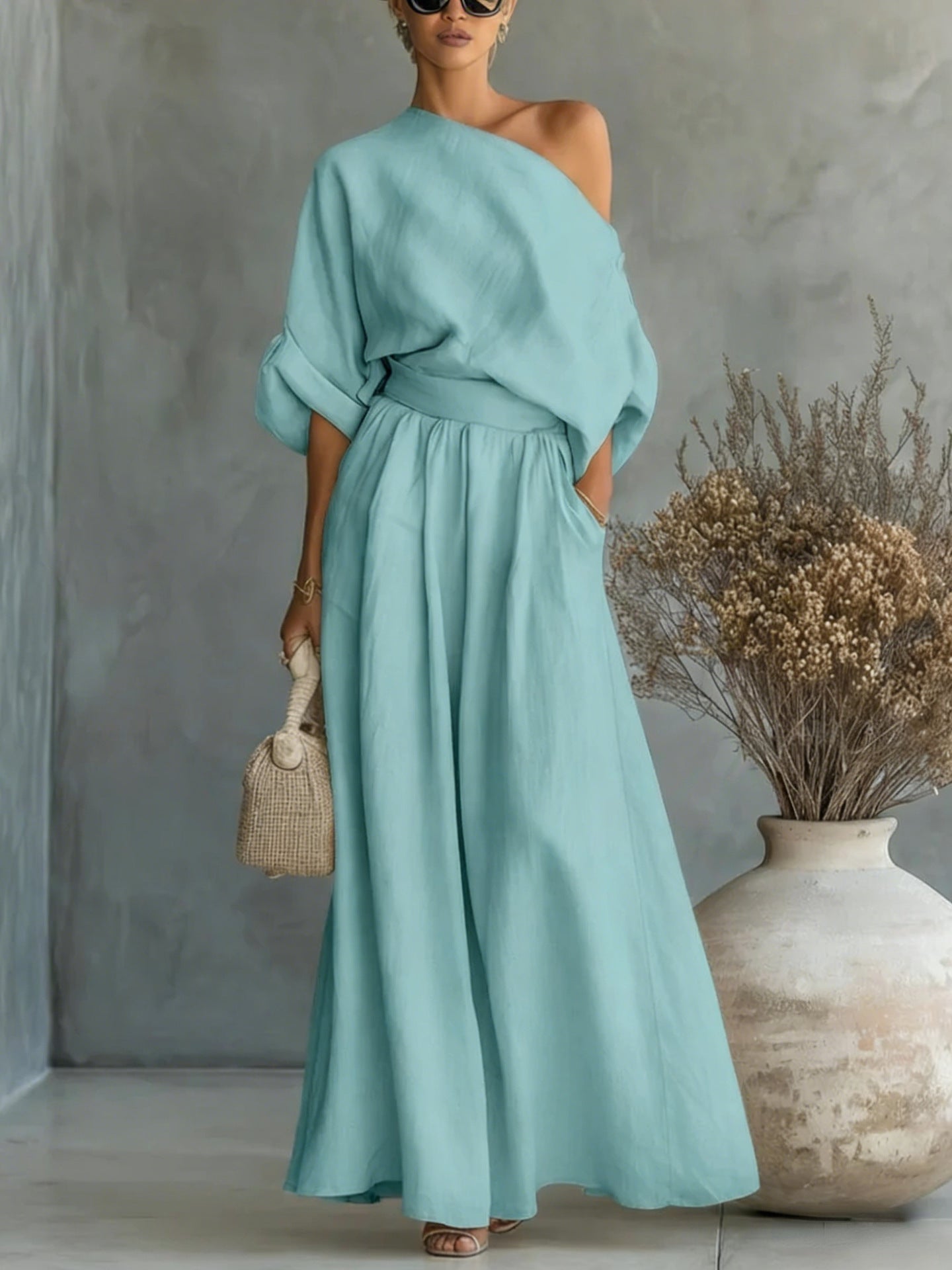 Ensemble 2 Pièces Femme- Élégant & Moderne Aïcha Royale