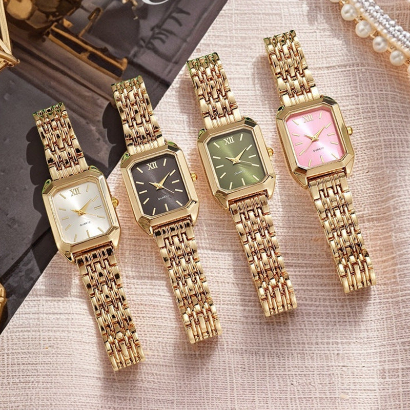 Montre Femme Élégante Carrée- Design Luxe & Bracelet Acier Aicha Royale