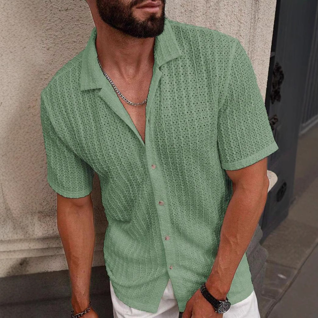 Chemise Homme Slim Fit Manches courtes-Style Casual Élégant & Confort Léger Aicha Royale