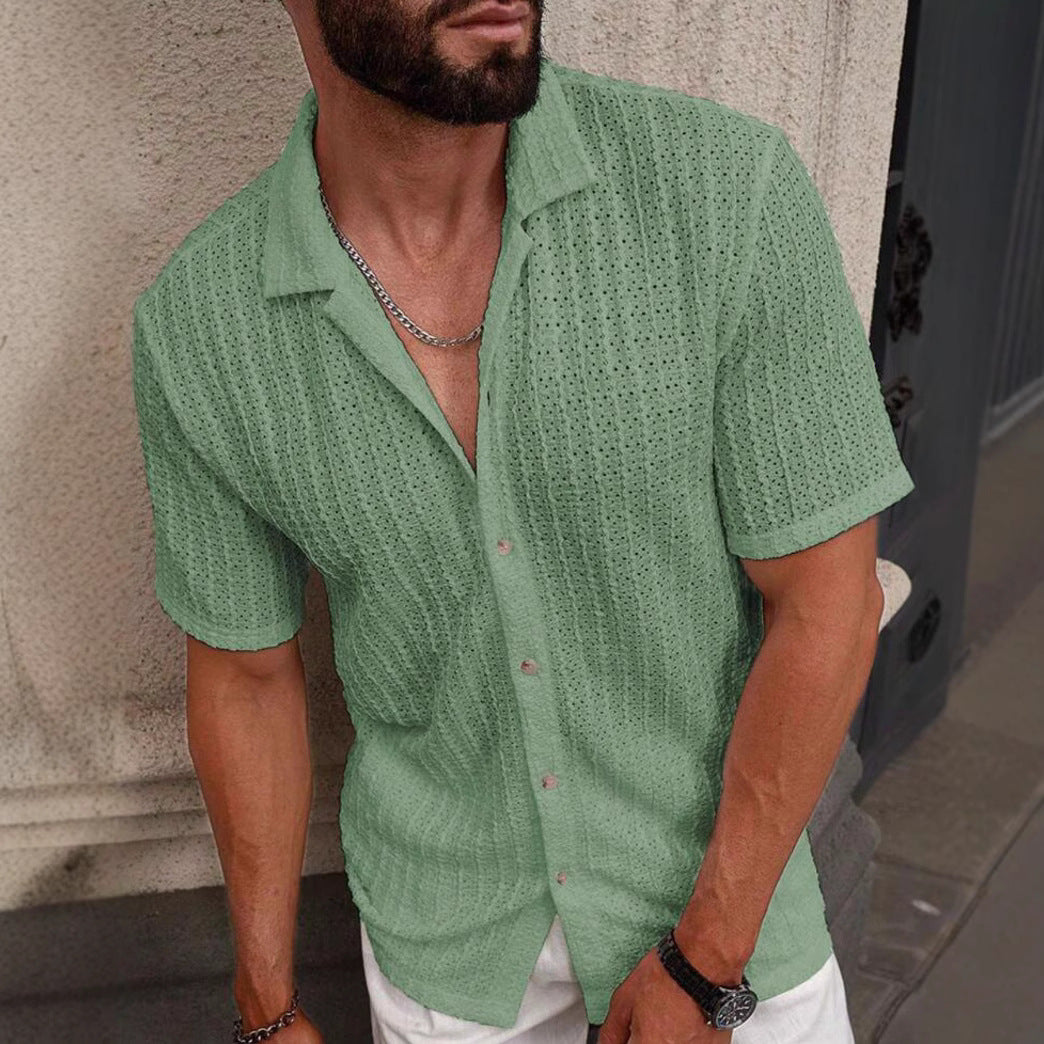Chemise Homme Slim Fit Manches courtes-Style Casual Élégant & Confort Léger Aicha Royale