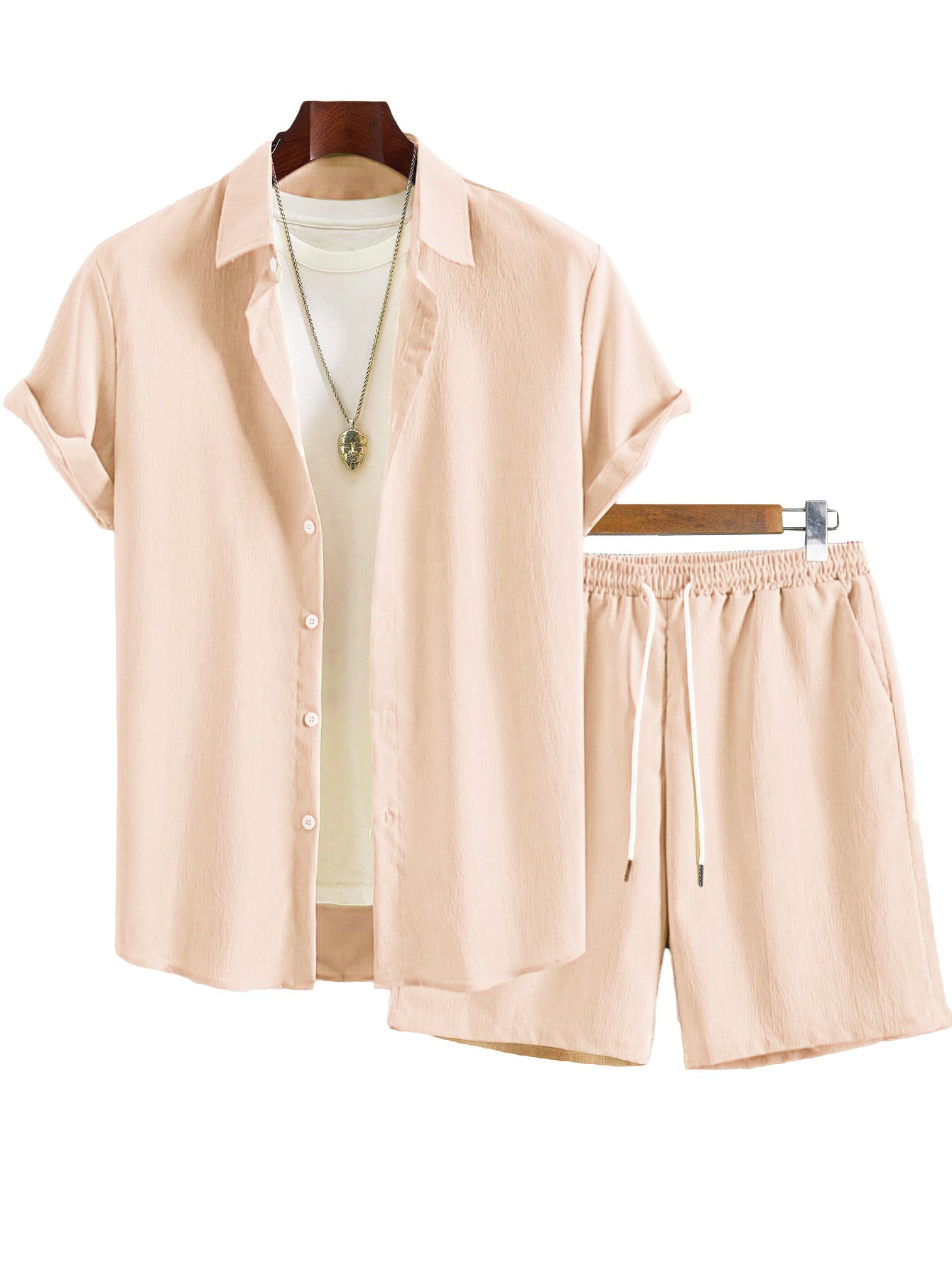 Ensemble Homme Été Chemise+Short-Tenue Légère Élégante & Confort