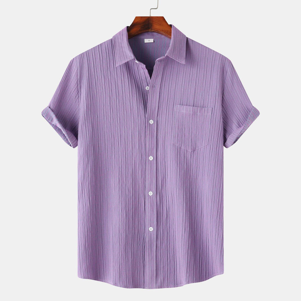 Chemise Homme Unie Manches Courtes- Style Casual Chic & Confort Premium Aicha Royale