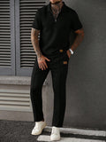 Ensemble Homme Polo Zippé & Pantalon-Style Chic Décontracté Confort & Élégance
