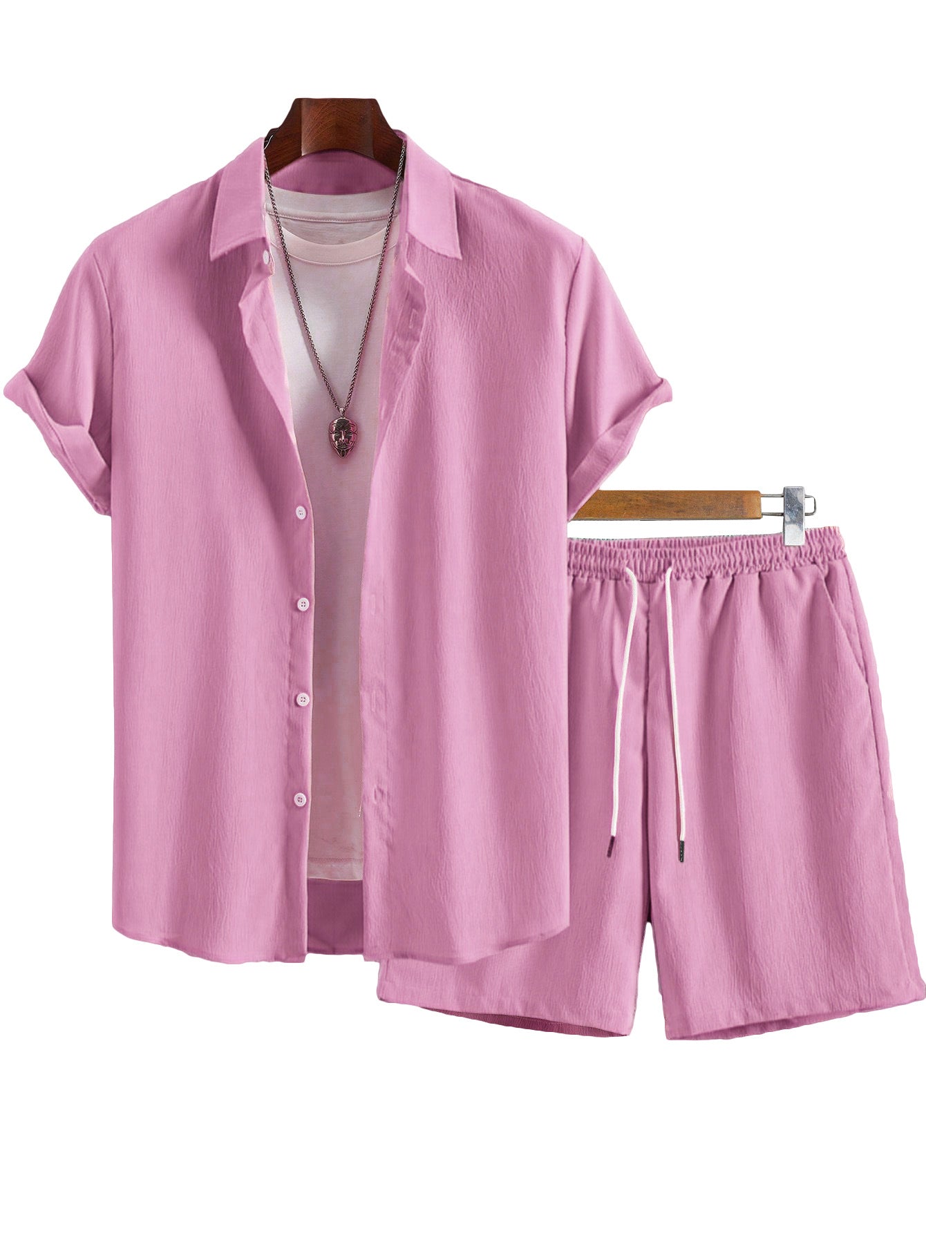 Ensemble Homme Été Chemise+Short-Tenue Légère Élégante & Confort