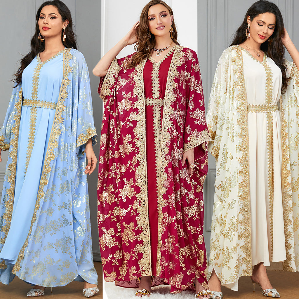 Robe Caftan Femme Élégante-Tenue Orientale Luxe Fluide & Chic